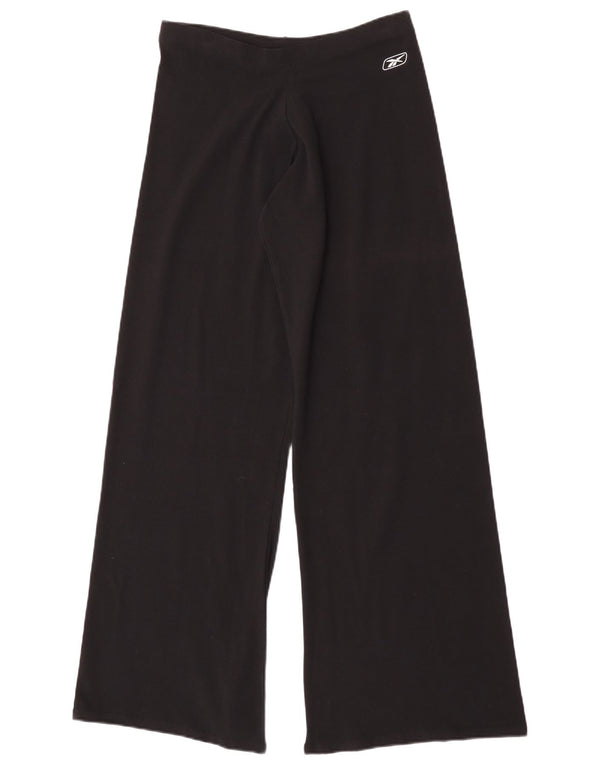 Reebok Womens Wide Leg Tracksuit Trousers Joggers UK 14 Large Black Cotton