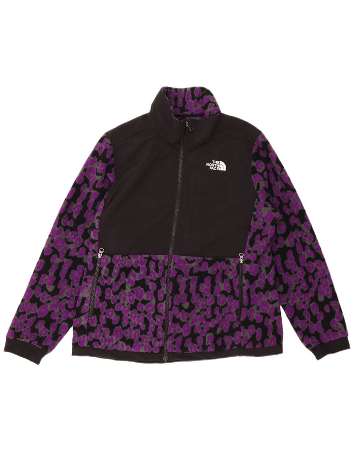 THE NORTH FACE Womens Fleece Jacket UK 16 Large Purple Animal Print