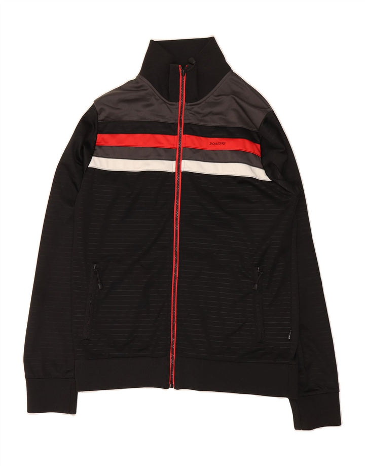 JACK & JONES Mens Tracksuit Top Jacket Large Black Striped Polyester Vintage Jack & Jones and Second-Hand Jack & Jones from Messina Hembry 