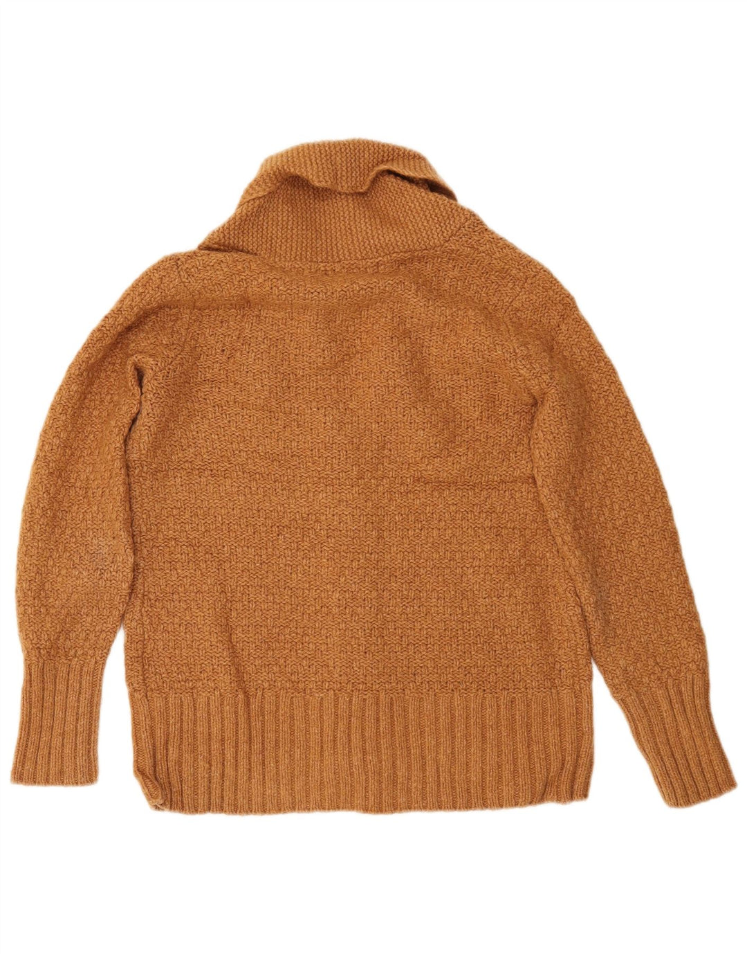 EDDIE BAUER Womens Oversized Cardigan Sweater UK 10 Small Brown Lambswool