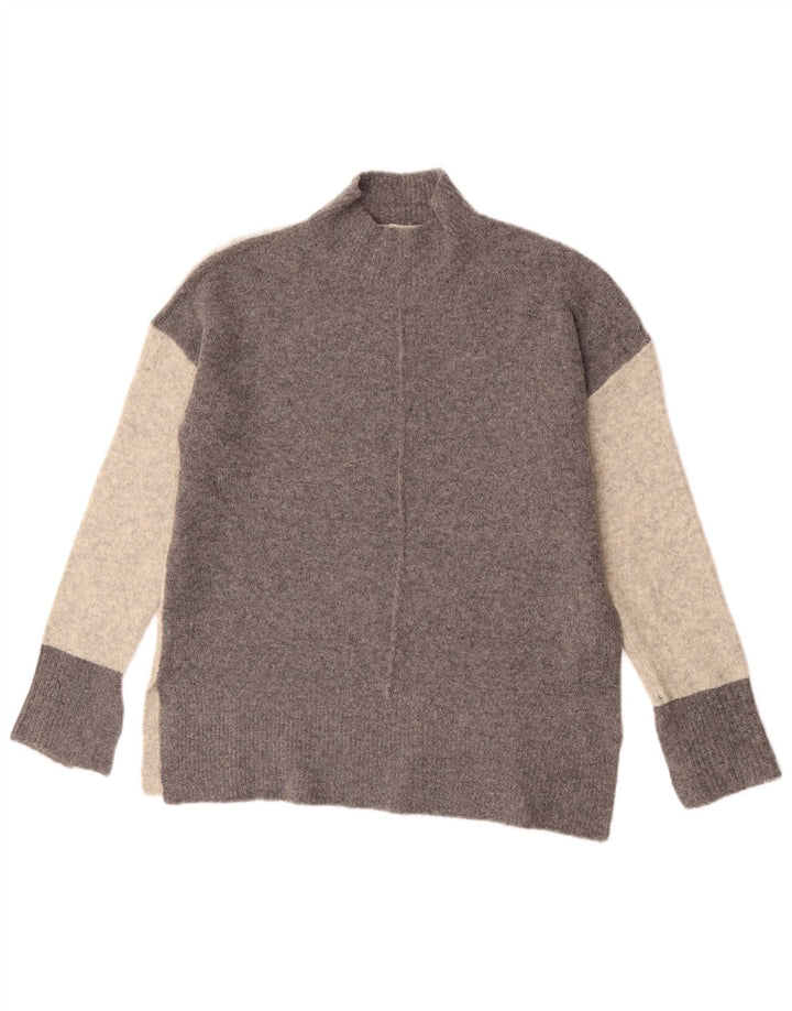 Marks & Spencer Womens Turtle Neck Jumper Sweater UK 14 Medium Grey