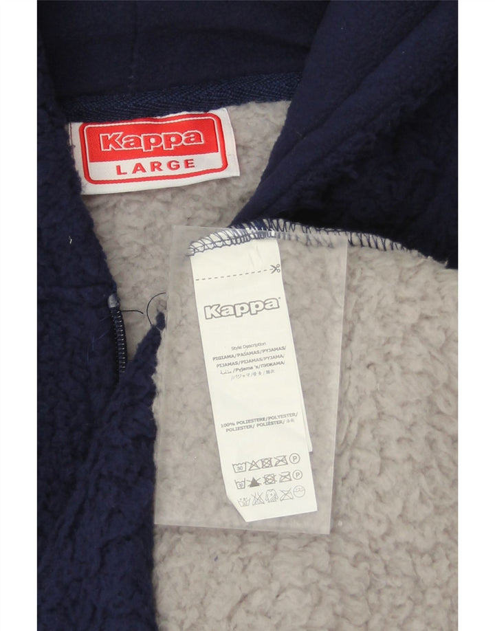 KAPPA Womens Hooded Fleece Jacket UK 16 Large Grey Colourblock Polyester