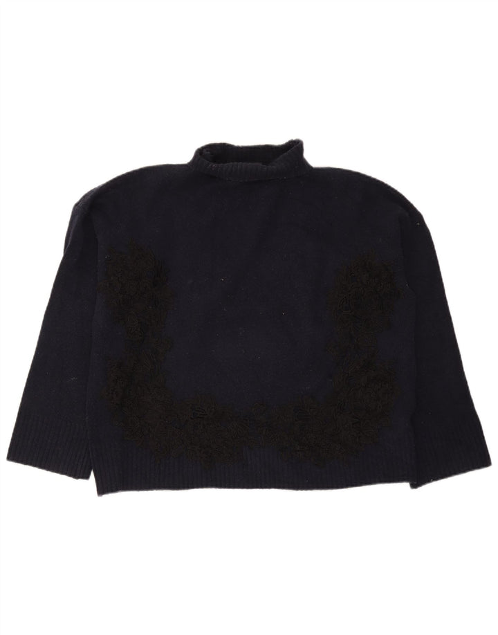 Marks & Spencer Womens Roll Neck Jumper Sweater UK 14 Medium Navy Blue