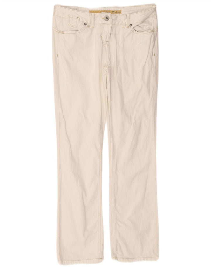 FAT FACE Womens Low Waist Straight Jeans UK 12 Medium W32 L31 White