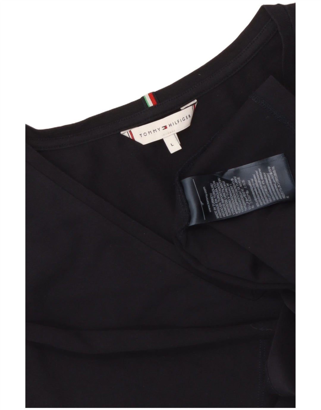 TOMMY HILFIGER Womens T-Shirt Top UK 14 Large Navy Blue Cotton