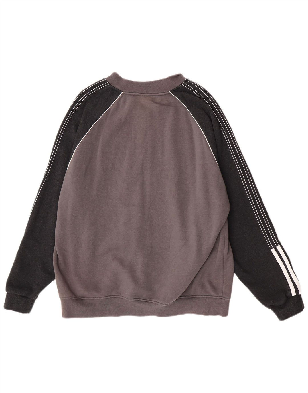 Adidas Mens Tracksuit Top Jacket Large Grey Colourblock Cotton