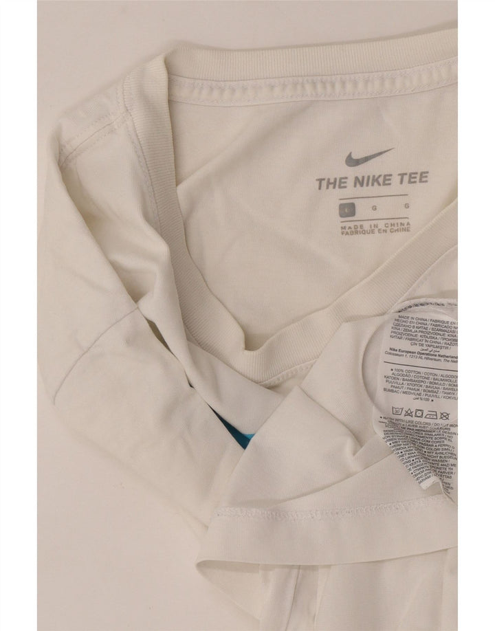 Nike Mens Graphic T-Shirt Top Large White Cotton