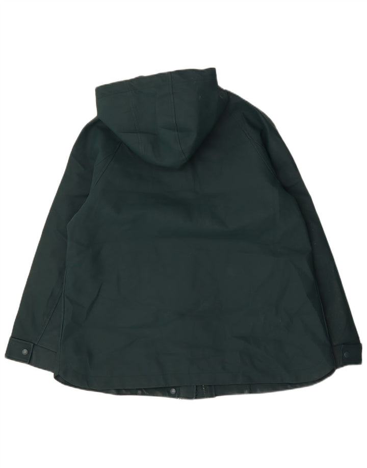 John Lewis Womens Hooded Windbreaker Jacket UK 14 Large Green Polyester