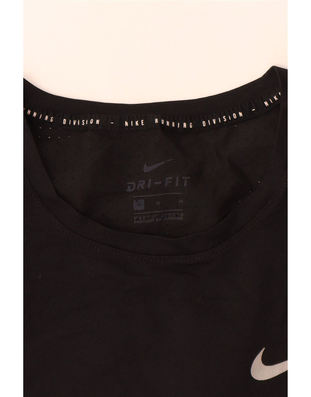 NIKE Mens Dri Fit Graphic T-Shirt Top Medium Black Polyester