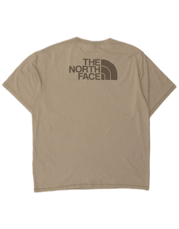 The North Face Mens Graphic T-Shirt Top Medium Beige Cotton