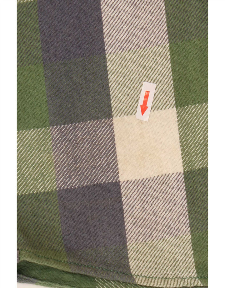 Fat Face Mens Tall Flannel Shirt Medium Green Check Cotton