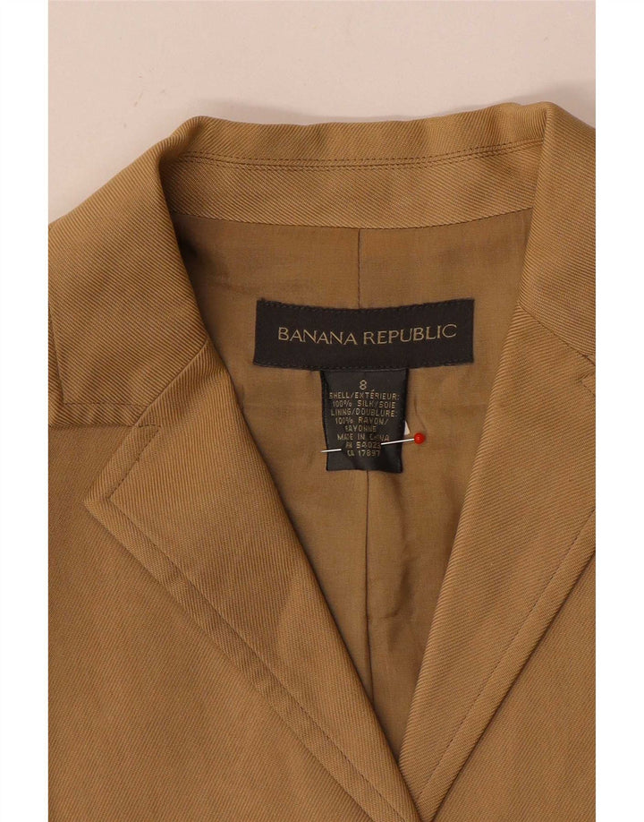 Banana Republic Womens 3 Button Blazer Jacket UK 8 Small Beige Silk