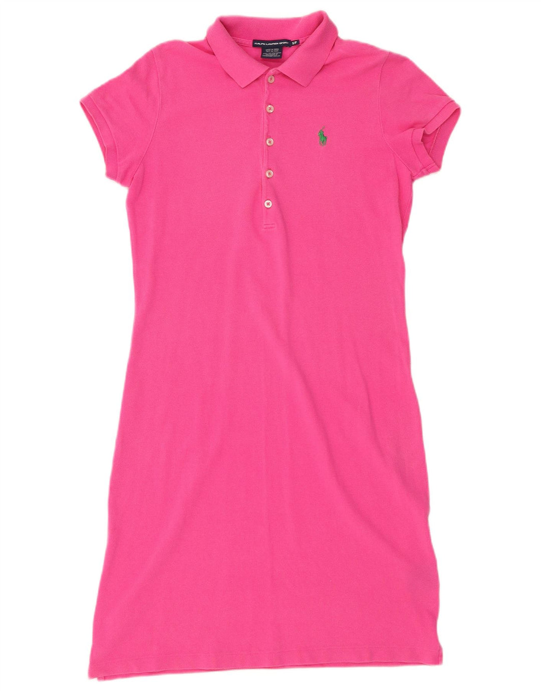RALPH LAUREN Womens Polo Dress UK 10 Small Pink Cotton