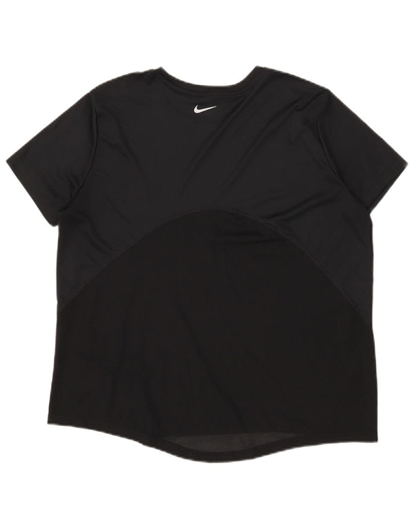 Nike Womens Dri Fit T-Shirt Top UK 16 Large Black