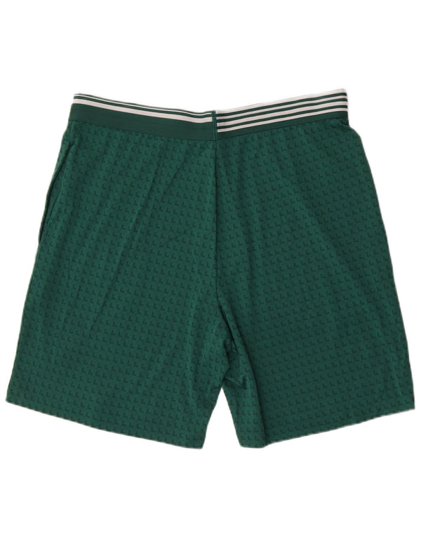 Lacoste Mens Sport Shorts Size 6 XL Green Geometric Polyamide