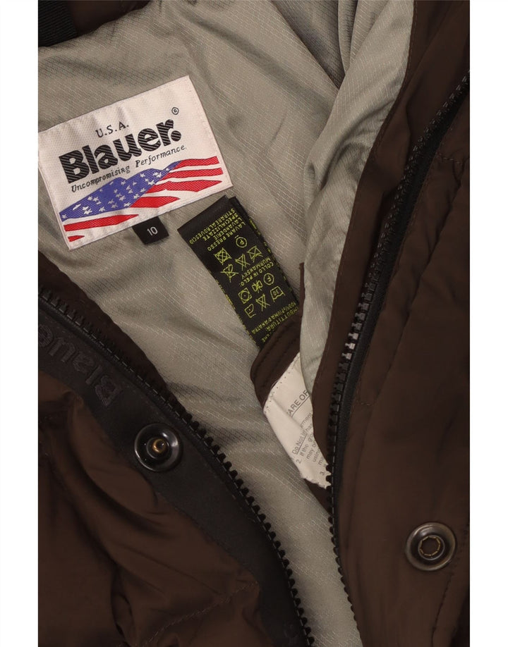 Blauer Boys Hooded Padded Jacket 9-10 Years Brown Polyester