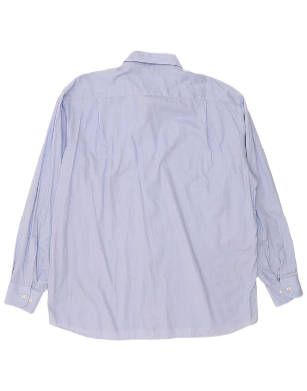 Roccobarocco Mens Shirt Size 45 18 2XL Blue Cotton