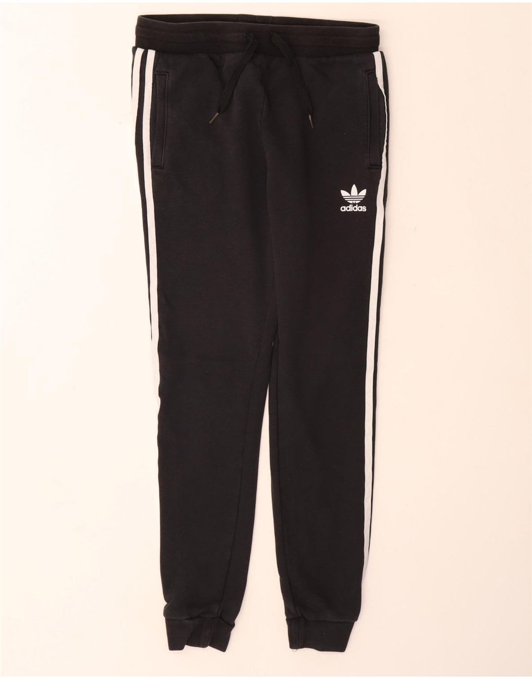 ADIDAS Girls Tracksuit Trousers Joggers 12-13 Years  Black Cotton