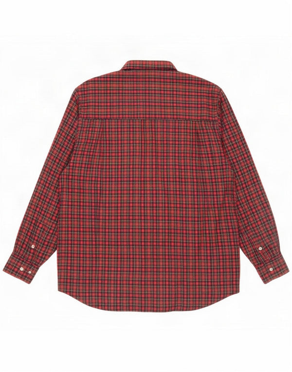 Rosengarten Mens Flannel Shirt Size 41/42 Large Red Check Cotton