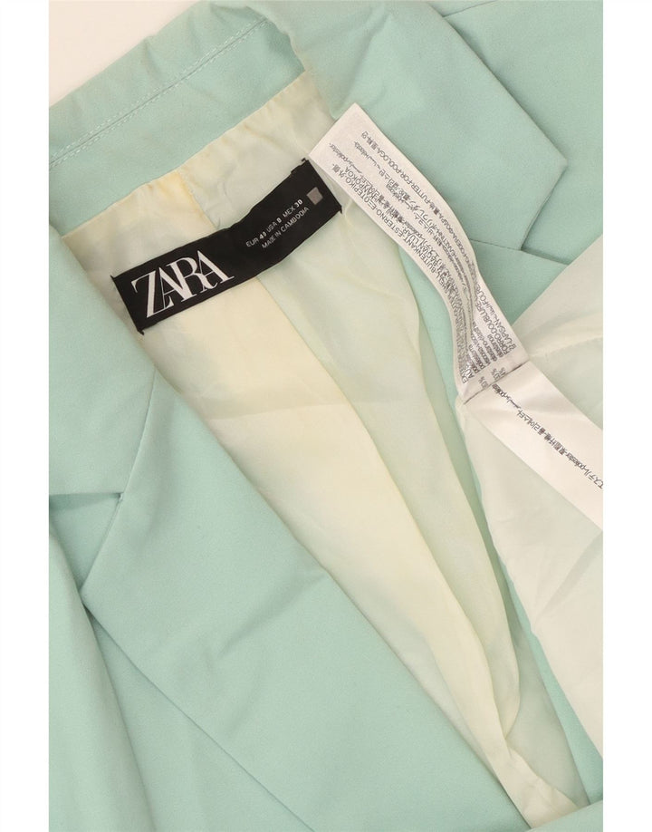 Zara Womens 1 Button Blazer Jacket EU 40 Medium Green Polyester