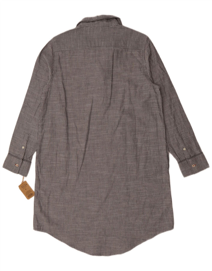Levi's Womens Pullover Shirt Dress UK 14 Medium Grey Pinstripe Cotton