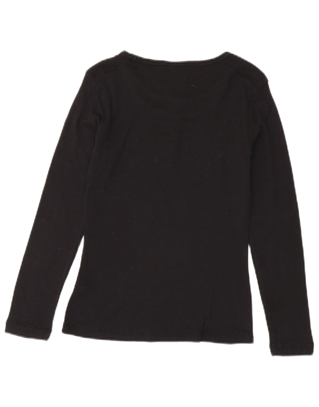 Champion Womens Heritage Classics Top Long Sleeve UK 12 Medium Black Cotton