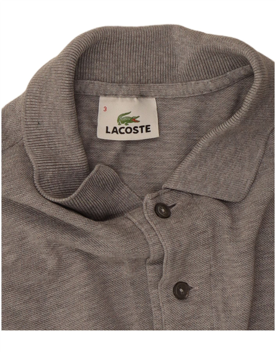 LACOSTE Mens Polo Shirt Size 3 Small Grey Cotton