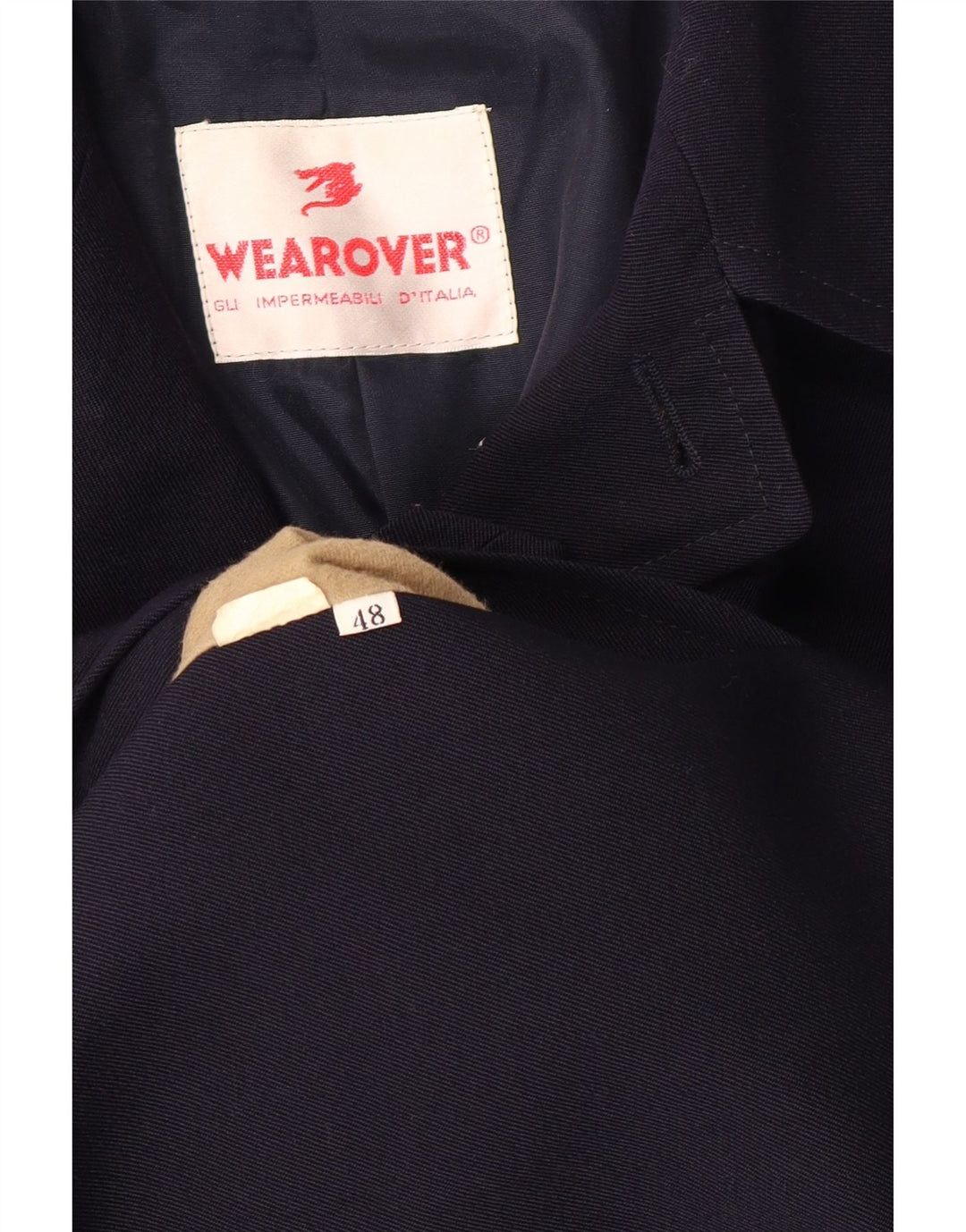 WEAR OVER Mens Overcoat IT 48 Medium Navy Blue