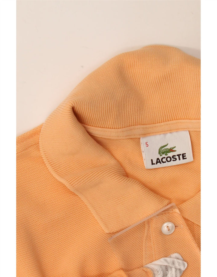 LACOSTE Mens Polo Shirt Size 5 Large Orange Cotton