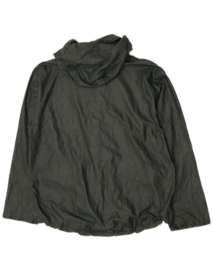 Helly Hansen Mens Hooded Rain Jacket UK 42 XL Green Polyurethane