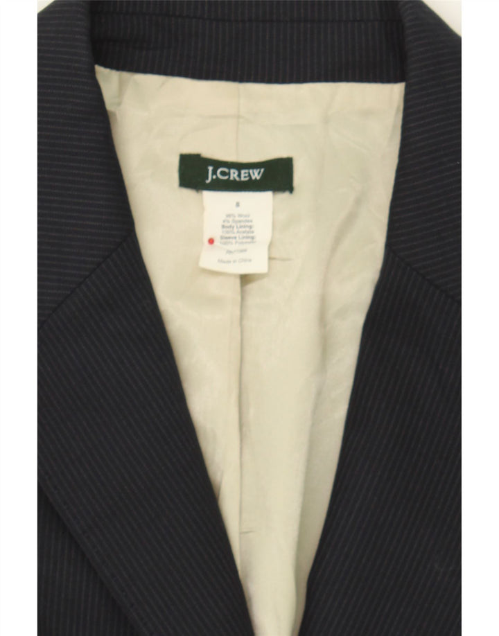 J. CREW Womens 2 Button Blazer Jacket US 8 Medium Navy Blue Pinstripe Wool Vintage J. Crew and Second-Hand J. Crew from Messina Hembry 