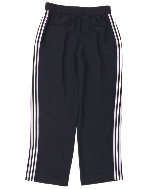 Whistles Womens Tracksuit Trousers UK 12 Medium Navy Blue Striped Polyester