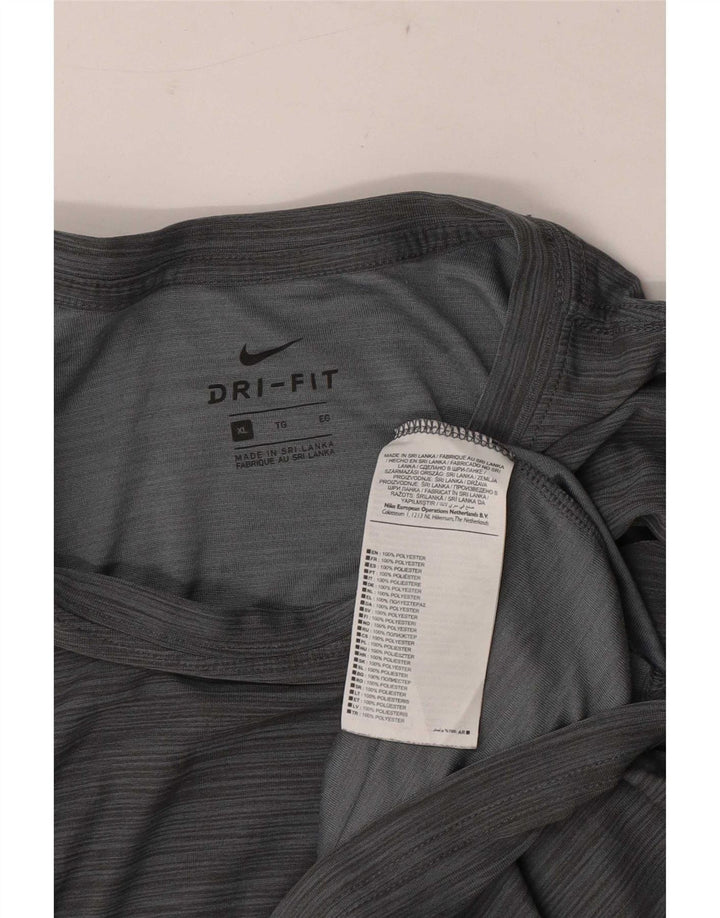 Nike Mens Dri Fit T-Shirt Top XL Grey Flecked Polyester
