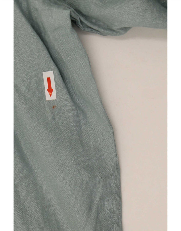 Reiss Mens Regular Fit Shirt Medium Blue Linen