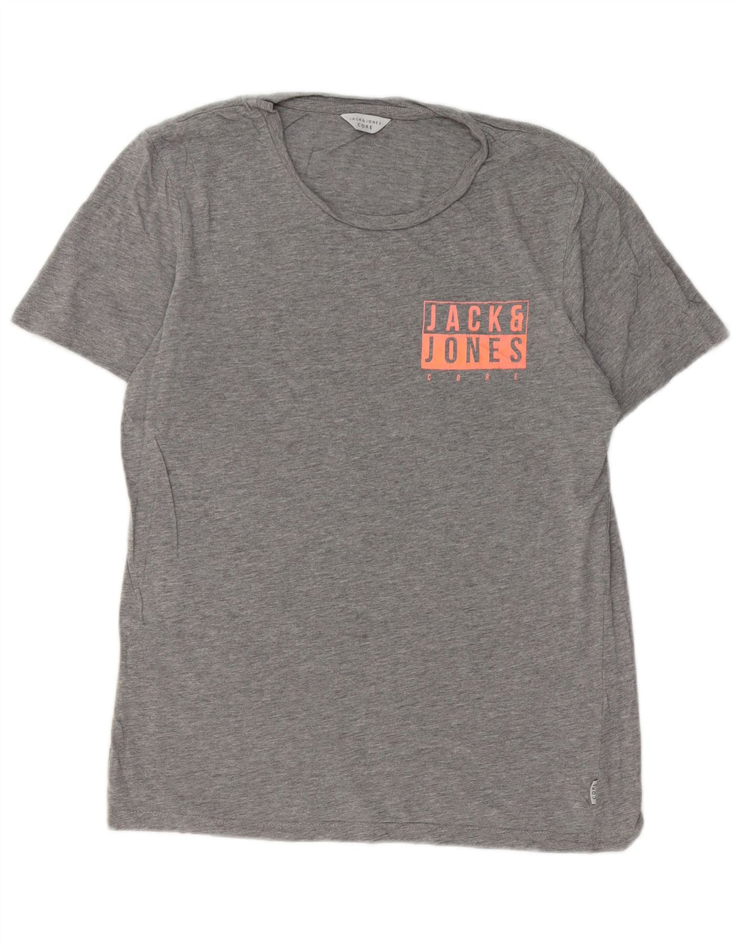 JACK & JONES Mens Graphic T-Shirt Top Small Grey Cotton