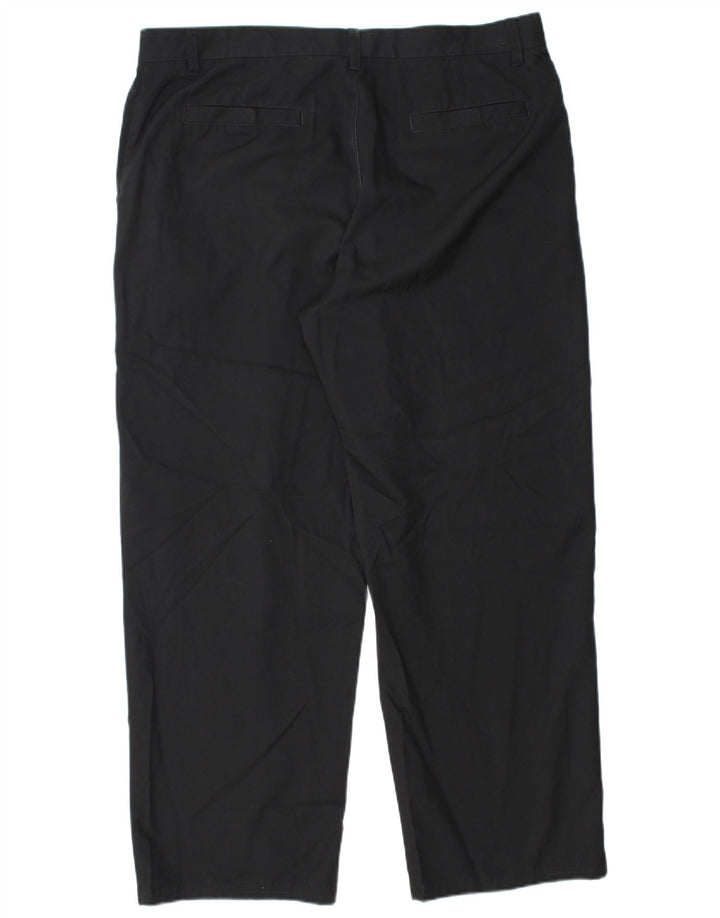 IZOD Mens Straight Cargo Trousers W38 L30 Black Polyester