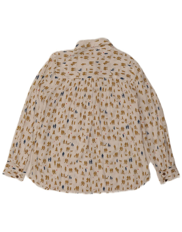 White Stuff Womens Abstract Pattern Shirt Blouse UK 8 Small Off White