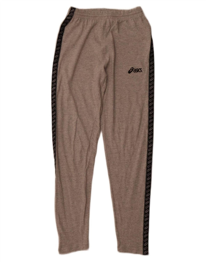 ASICS Womens Graphic Tracksuit Trousers UK 12 Medium  Grey Colourblock