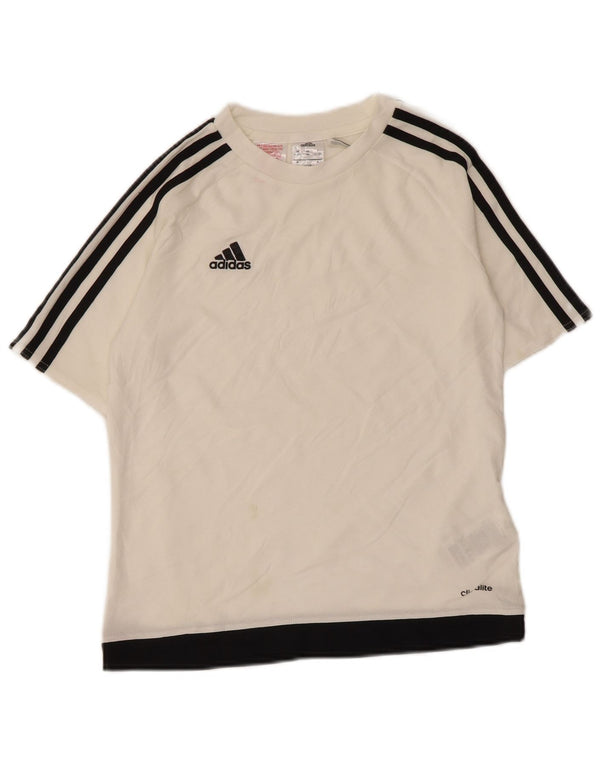Adidas Boys Climalite T-Shirt Top 11-12 Years White Colourblock Polyester