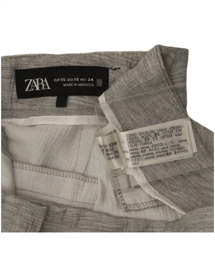 ZARA Womens Straight Chino Trousers XS W27 L32 Grey Viscose