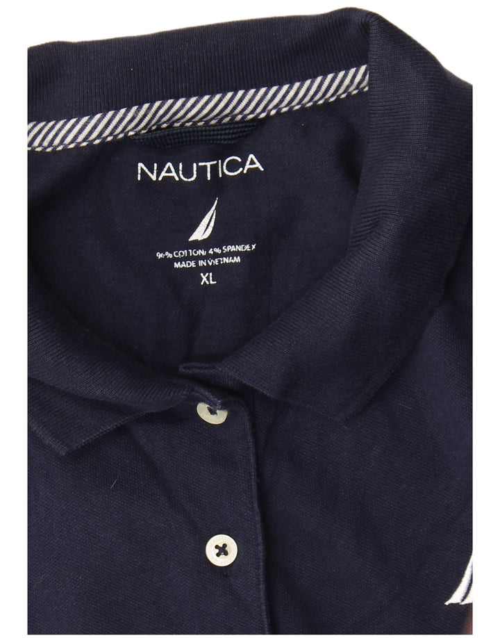 NAUTICA Womens Polo Shirt UK 18 XL Navy Blue Cotton