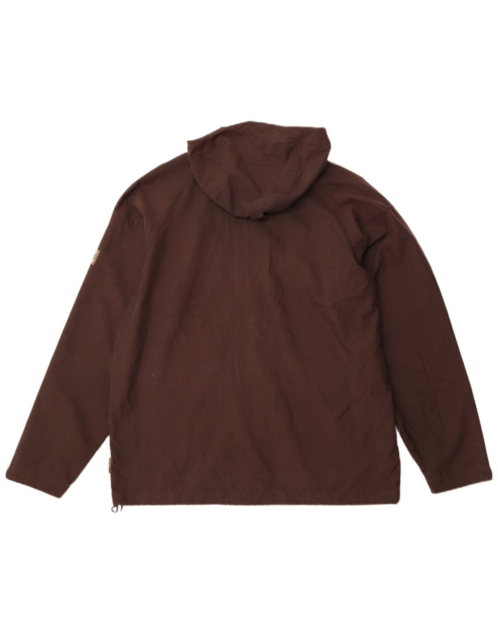 JACK WOLFSKIN Mens Hooded Rain Jacket UK 44/46 XL Brown Polyester