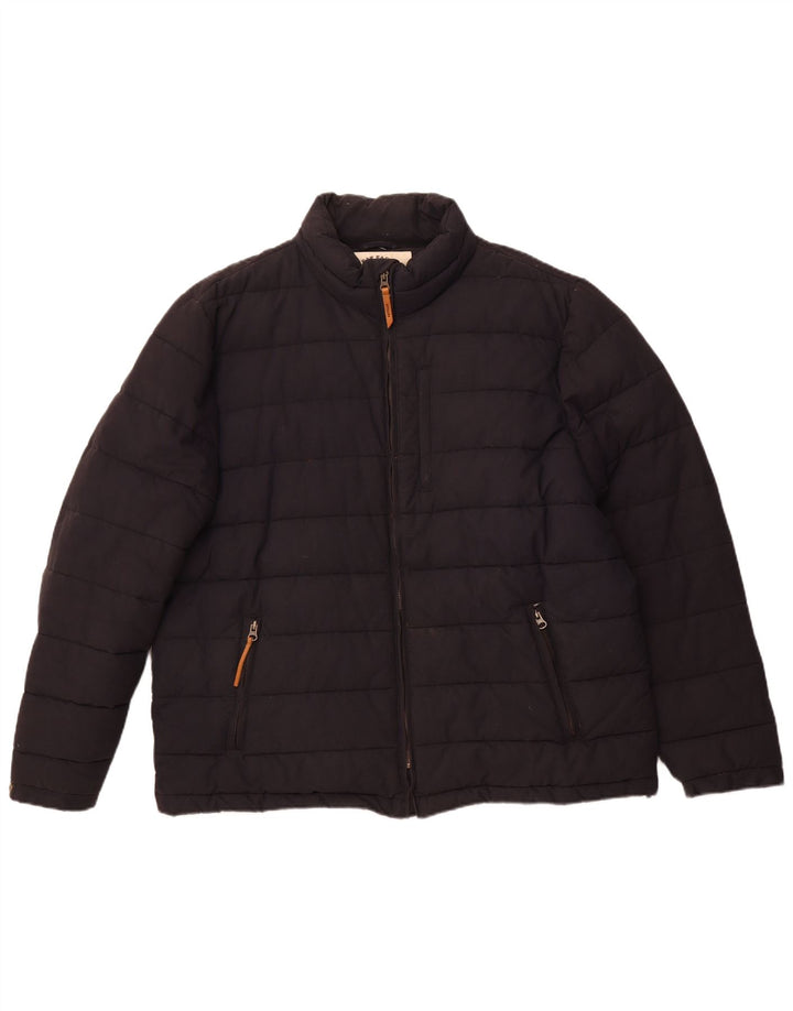 FAT FACE Mens Padded Jacket UK 44 2XL Black Cotton