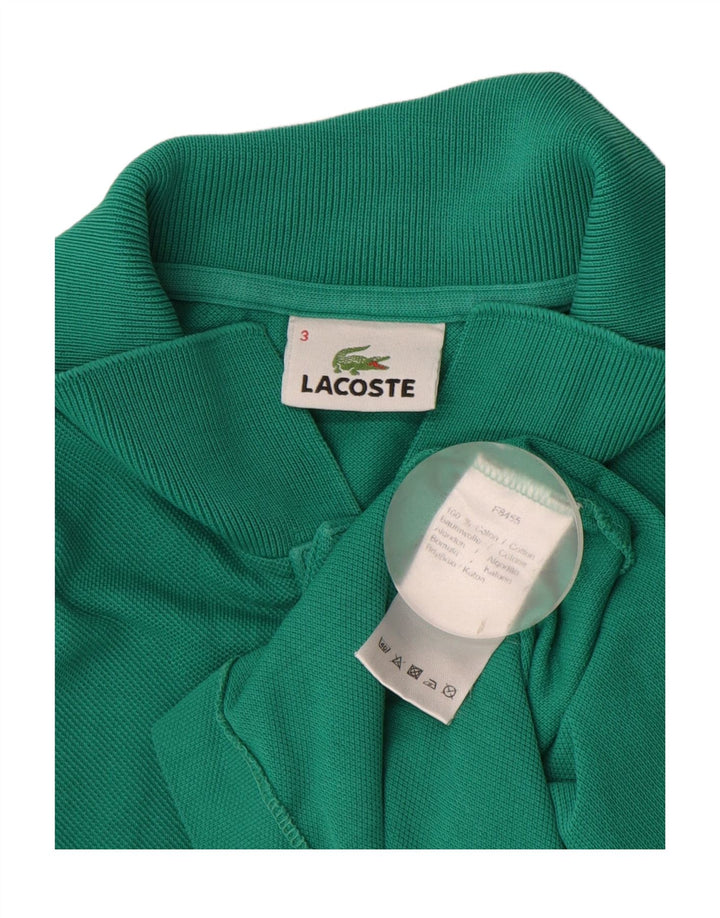 LACOSTE Mens Polo Shirt Size 3 Small Green Cotton