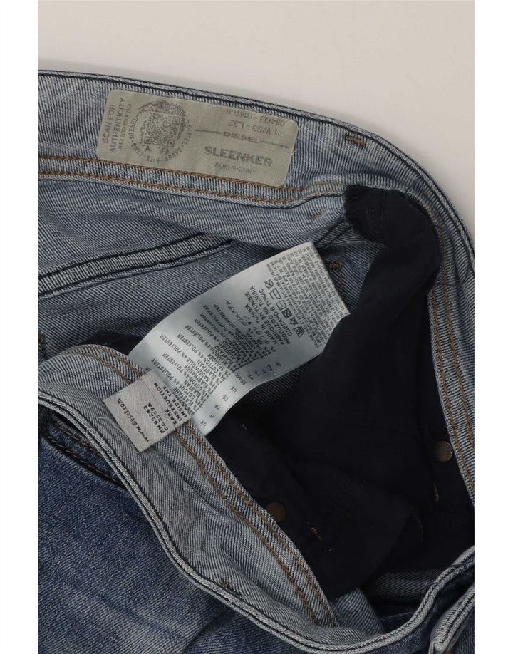 Diesel Mens Sleenker Denim Shorts W33 Medium Blue