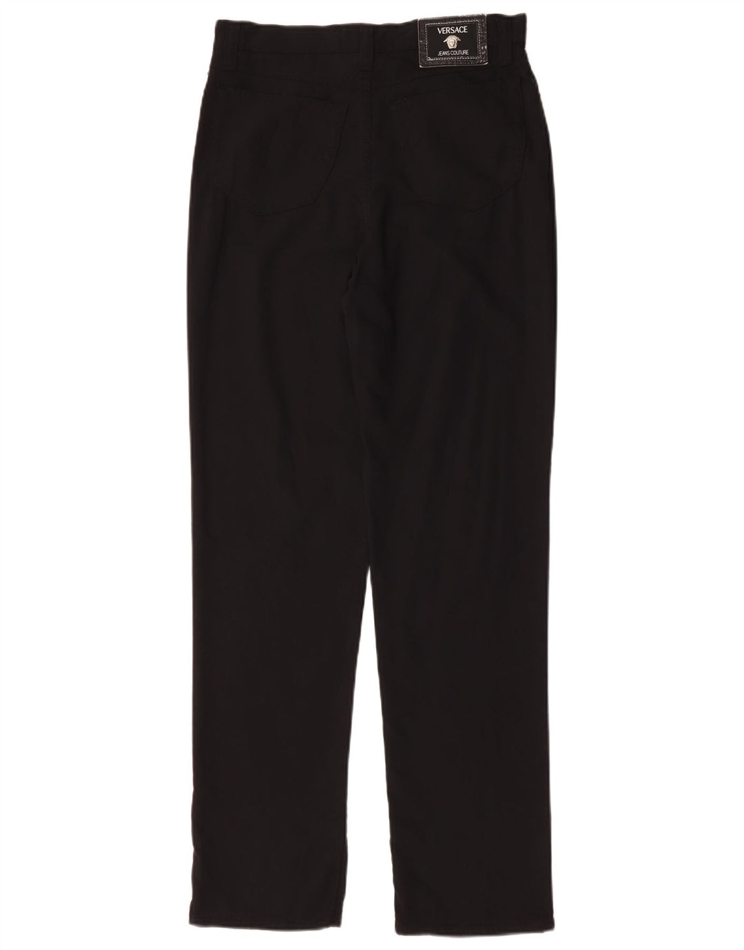 Versace Womens Straight Casual Trousers W32 L31 Black Polyamide