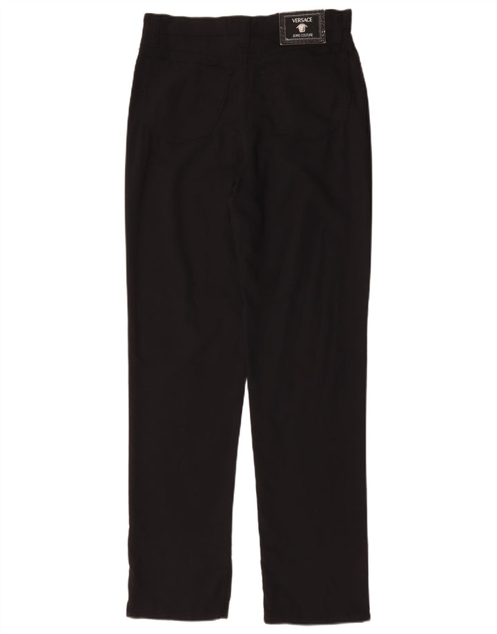 Versace Womens Straight Casual Trousers W32 L31 Black Polyamide