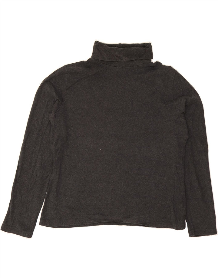 EDDIE BAUER Womens Roll Neck Jumper Sweater UK 14 Medium Grey Cotton Vintage Eddie Bauer and Second-Hand Eddie Bauer from Messina Hembry 