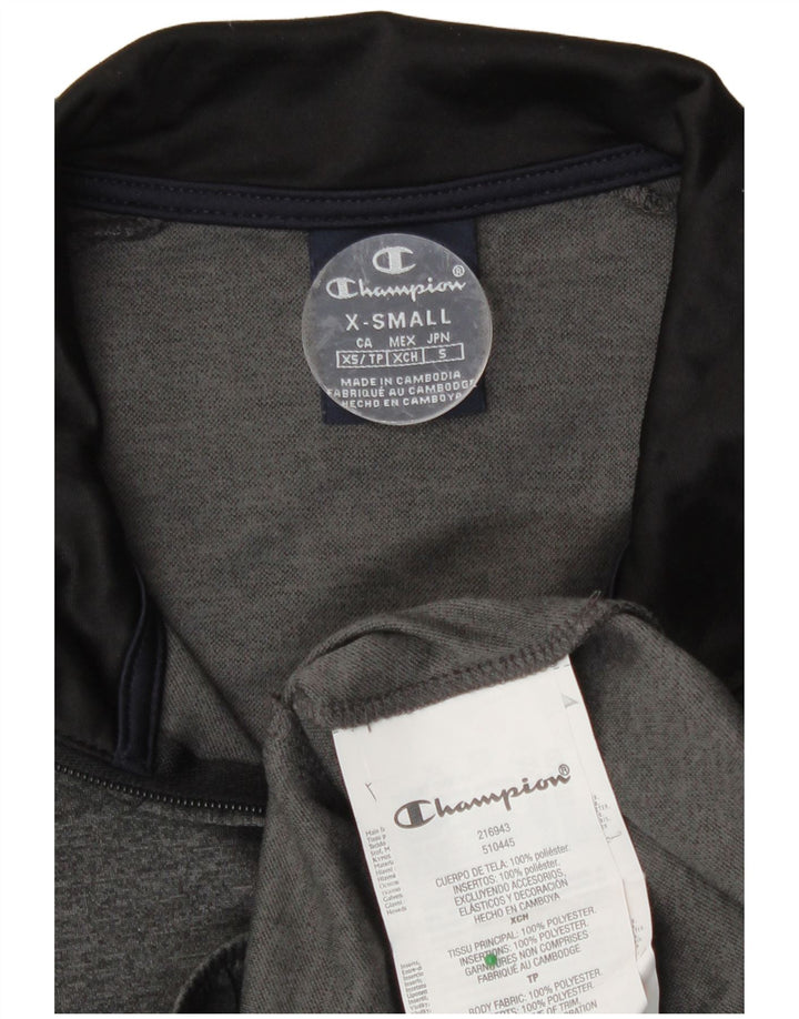 Champion Mens Graphic Tracksuit Top Jacket XS Grey Colourblock Polyester
