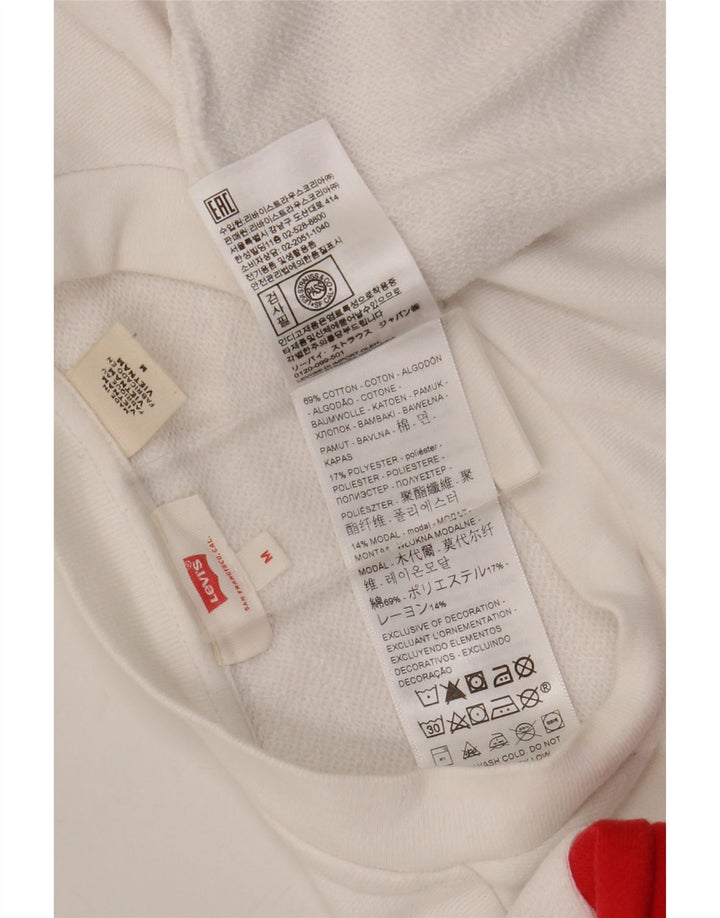 Levi's Womens Crop Sweatshirt Jumper UK 14 Medium White Colourblock